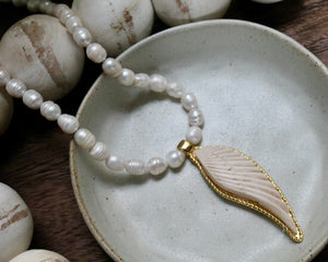 Collar Perlas Ala Marfil
