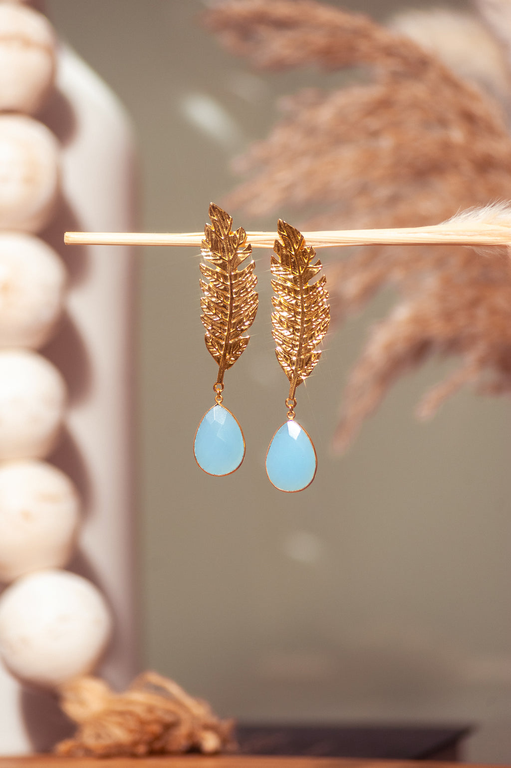 Aretes Hoja Calcedonia