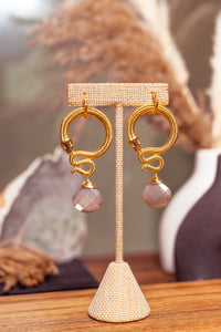 Aretes Serpiente Gota Cuarzo