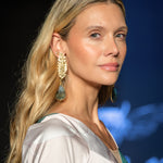 Aretes Labradorita Hoja Broquel